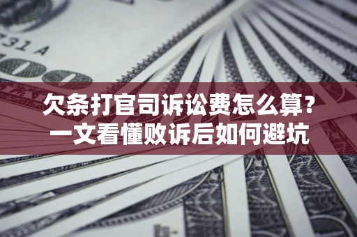 济南欠条打官司诉讼费怎么算？一文看懂败诉后如何避坑